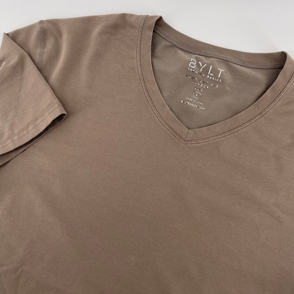 BYLT Premium Basics‎ Drop Cut V-Neck T-Shirt Short Sleeve LUX Large - Picture 1 of 6